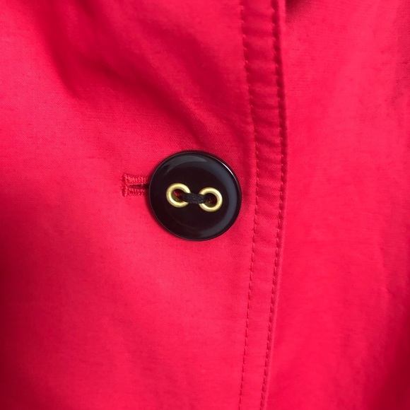 Gallery Red Trench Rain Coat with Belt - Picture 8 of 11